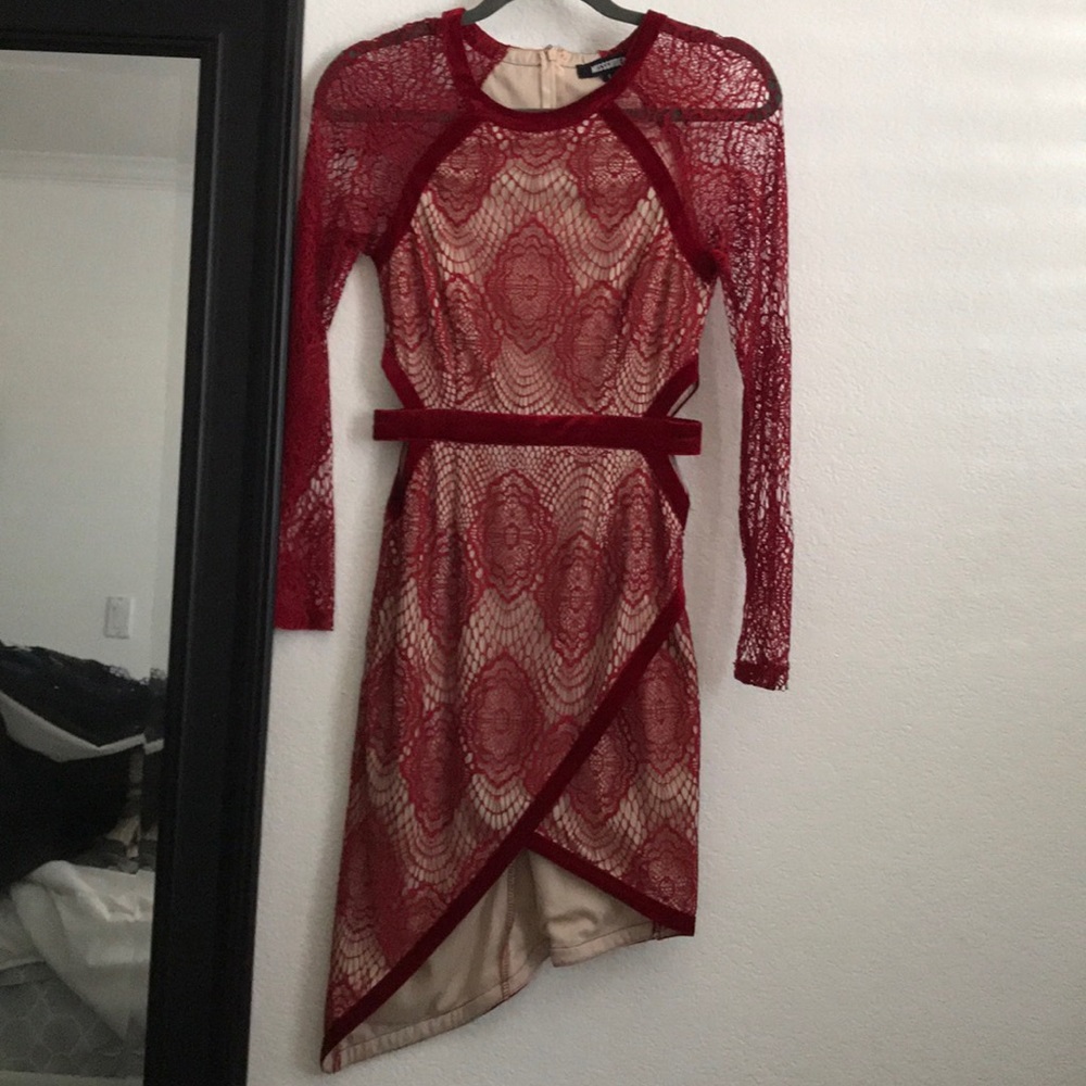 Red lace dress